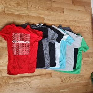 Lot of 10 size L t-shirts, 9 short sleeve, 1 long sleeve